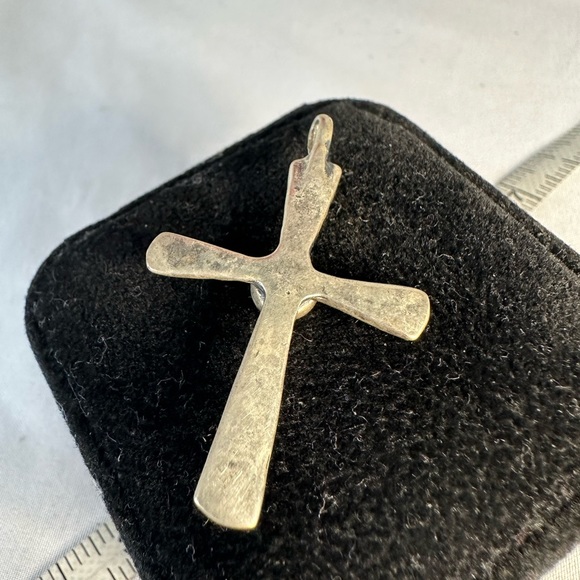 Vintage 70’s silver and turquoise stone cross - Picture 2 of 5